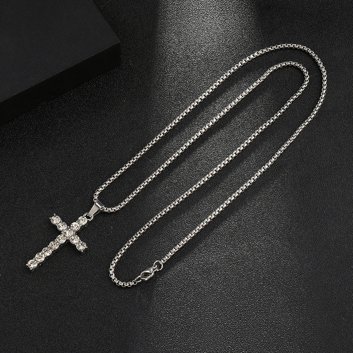 Hip-Hop Cross 201 Stainless Steel Zinc Alloy Polishing Men's Necklace display picture 5