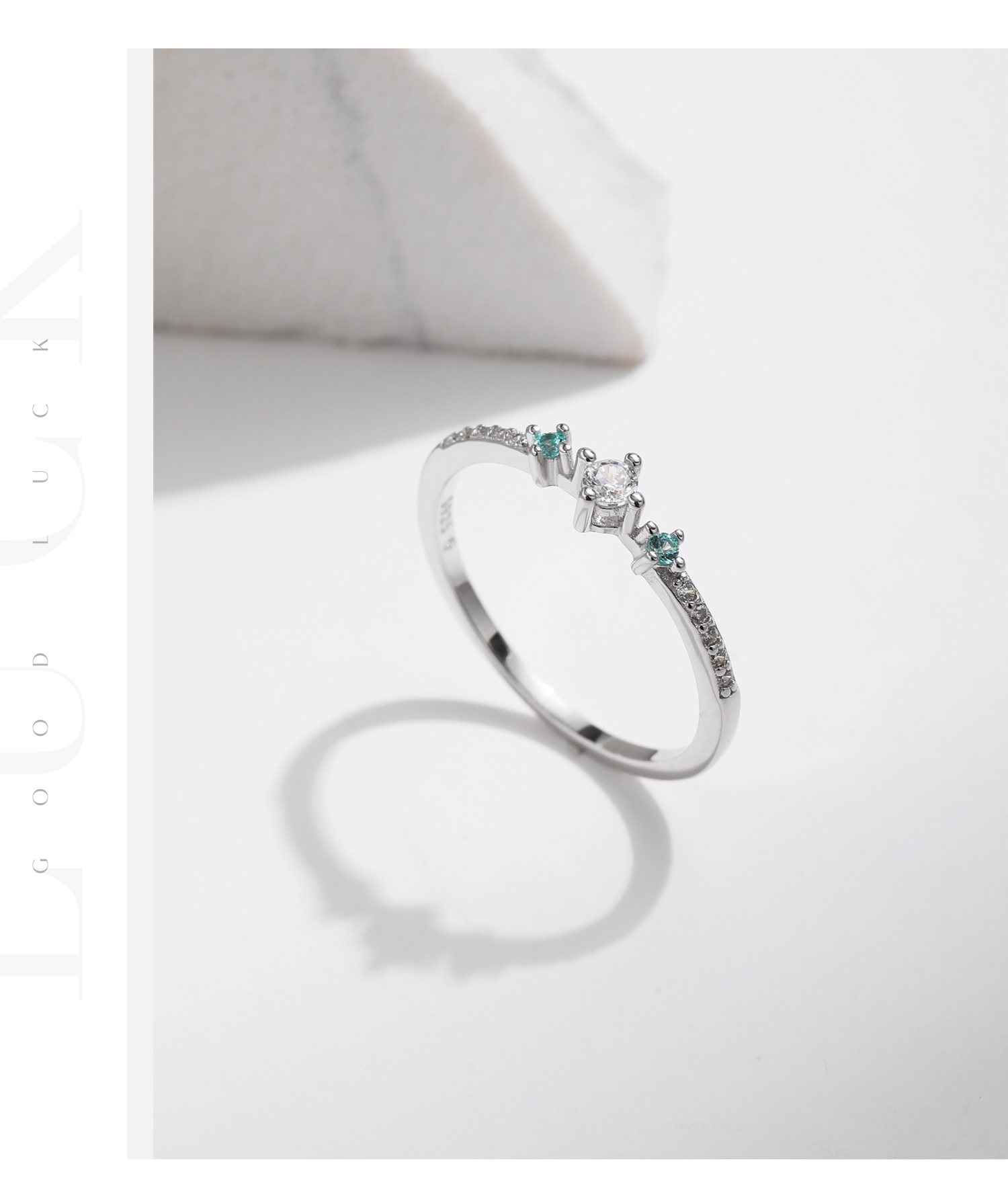 Sterling Silver Silver Plated Elegant Simple Style Inlay Geometric Zircon Rings display picture 6