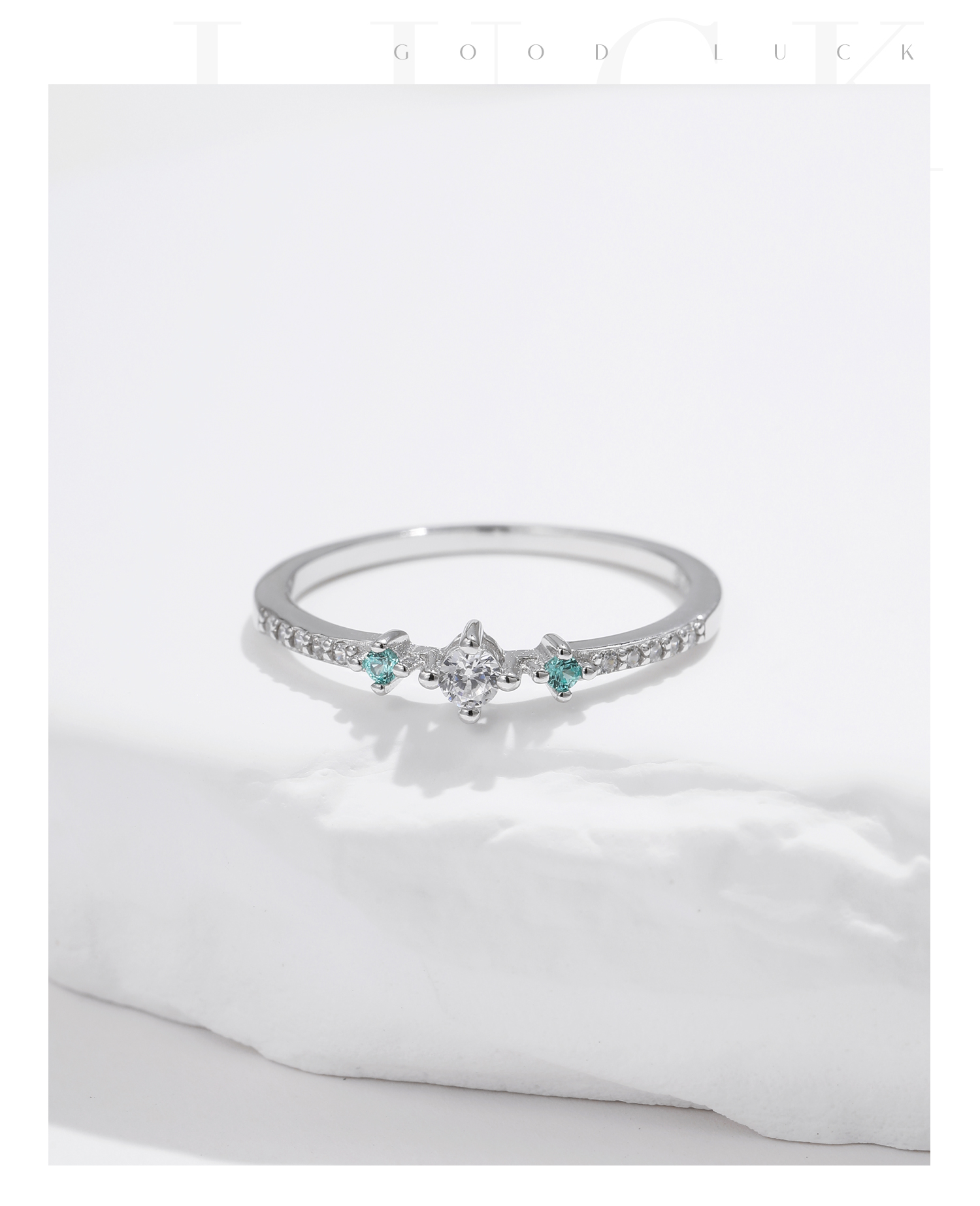 Sterling Silver Silver Plated Elegant Simple Style Inlay Geometric Zircon Rings display picture 7