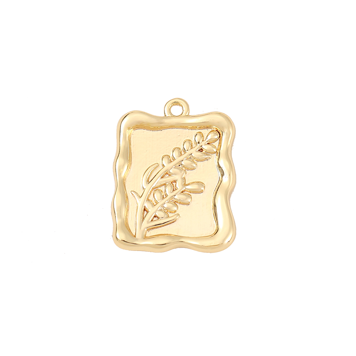 1 Piece 18 * 13mm Copper 18K Gold Plated White Gold Plated Flower Rectangle Grain Polished Pendant display picture 6