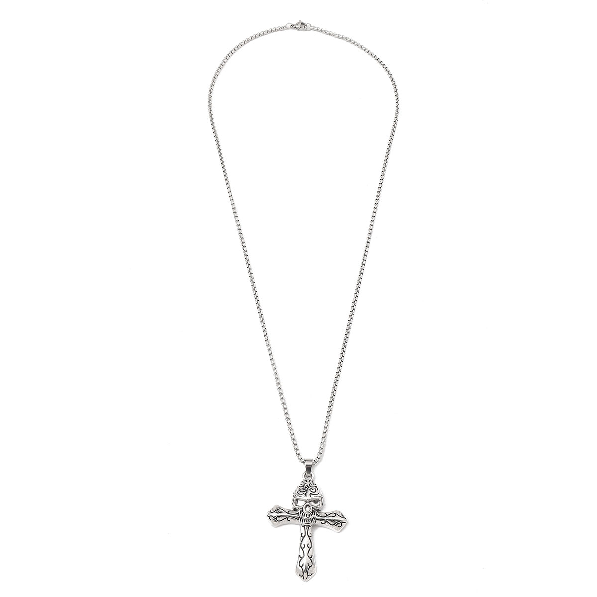 Hip-Hop Skull Cross 201 Stainless Steel Zinc Alloy Polishing Men's Necklace display picture 7