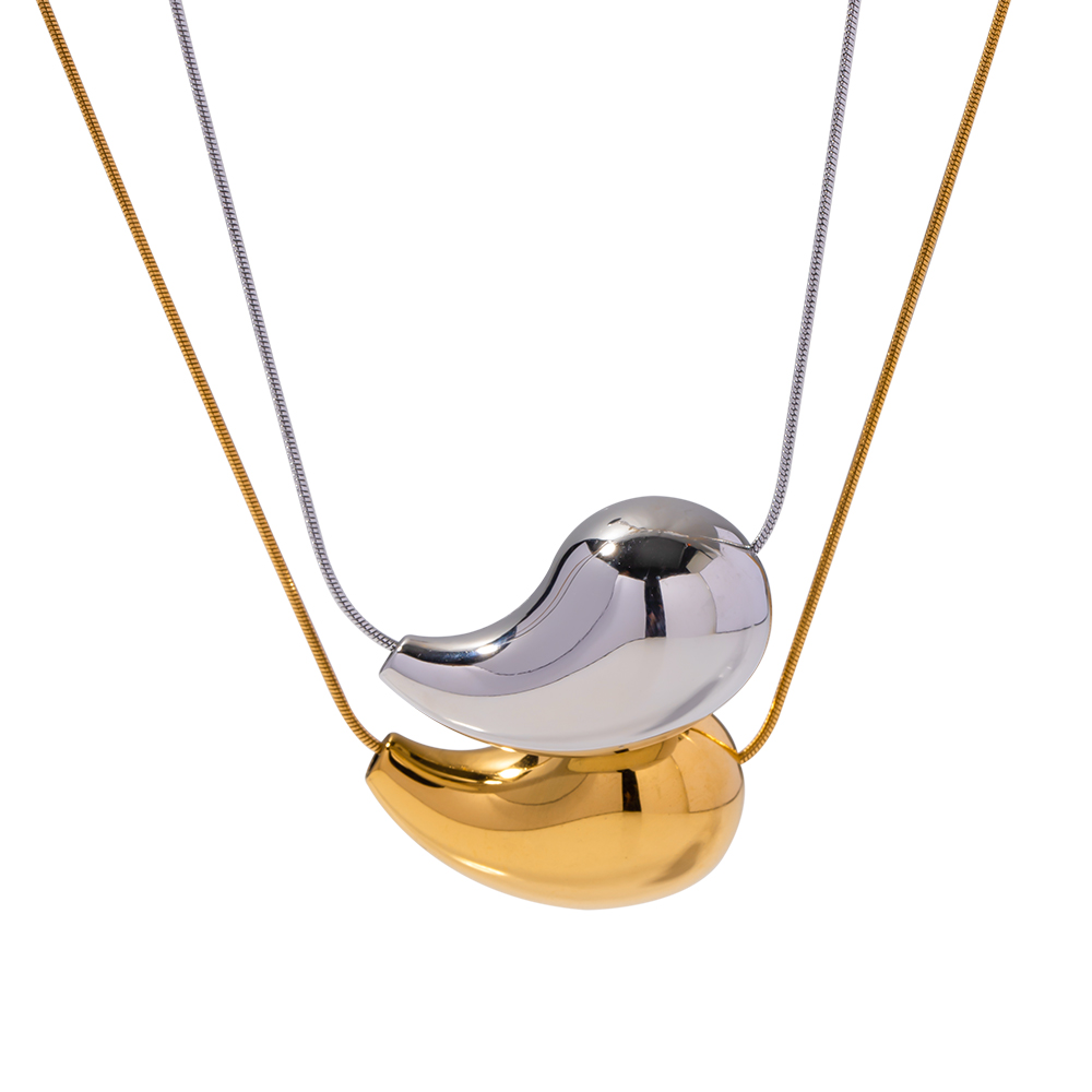 304 Stainless Steel 18K Gold Plated Simple Style Classic Style Plating Water Droplets Pendant Necklace display picture 8
