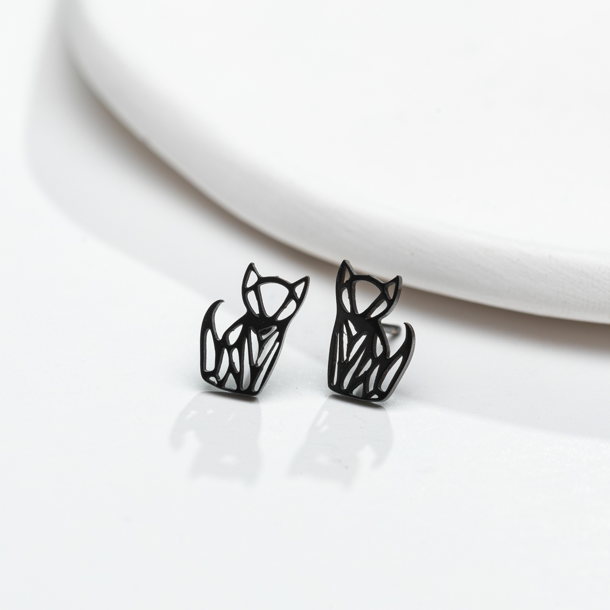 1 Pair Sweet Simple Style Animal Polishing 304 Stainless Steel 18K Gold Plated Ear Studs display picture 5