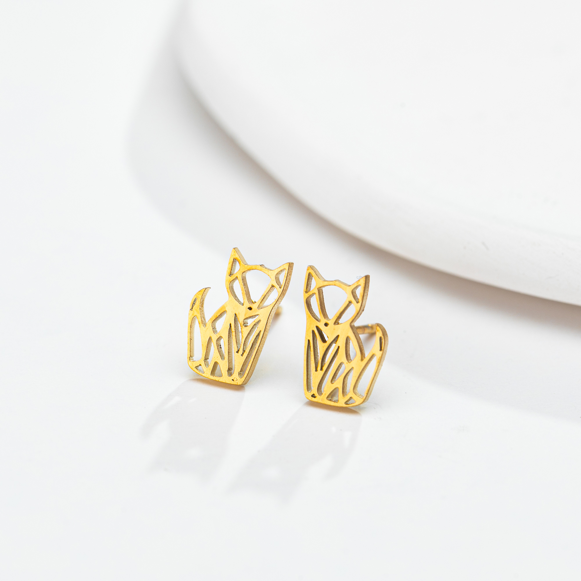 1 Pair Sweet Simple Style Animal Polishing 304 Stainless Steel 18K Gold Plated Ear Studs display picture 6