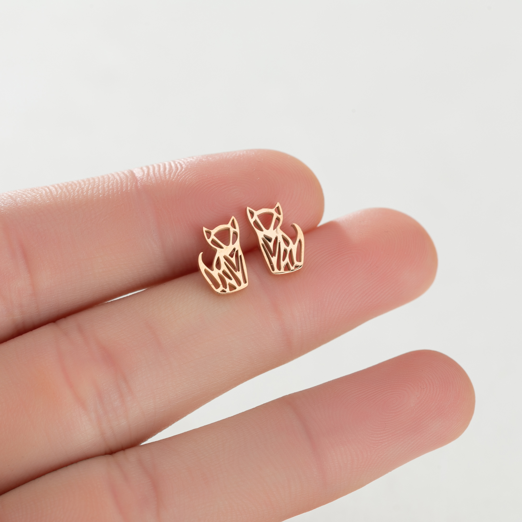 1 Pair Sweet Simple Style Animal Polishing 304 Stainless Steel 18K Gold Plated Ear Studs display picture 10