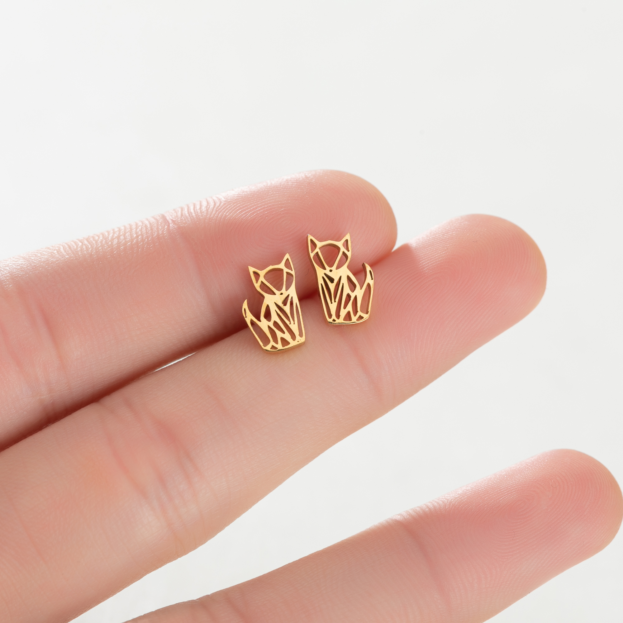 1 Pair Sweet Simple Style Animal Polishing 304 Stainless Steel 18K Gold Plated Ear Studs display picture 8