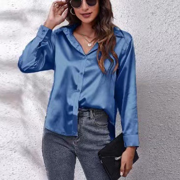 Women's Blouse Long Sleeve Blouses Basic Simple Style Solid Color display picture 16