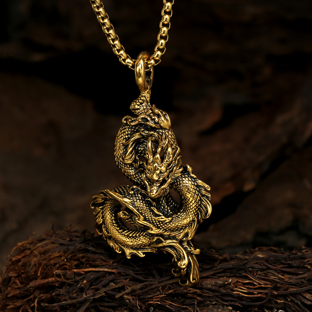 1 Piece 304 Stainless Steel None 18K Gold Plated Dragon Pendant display picture 3