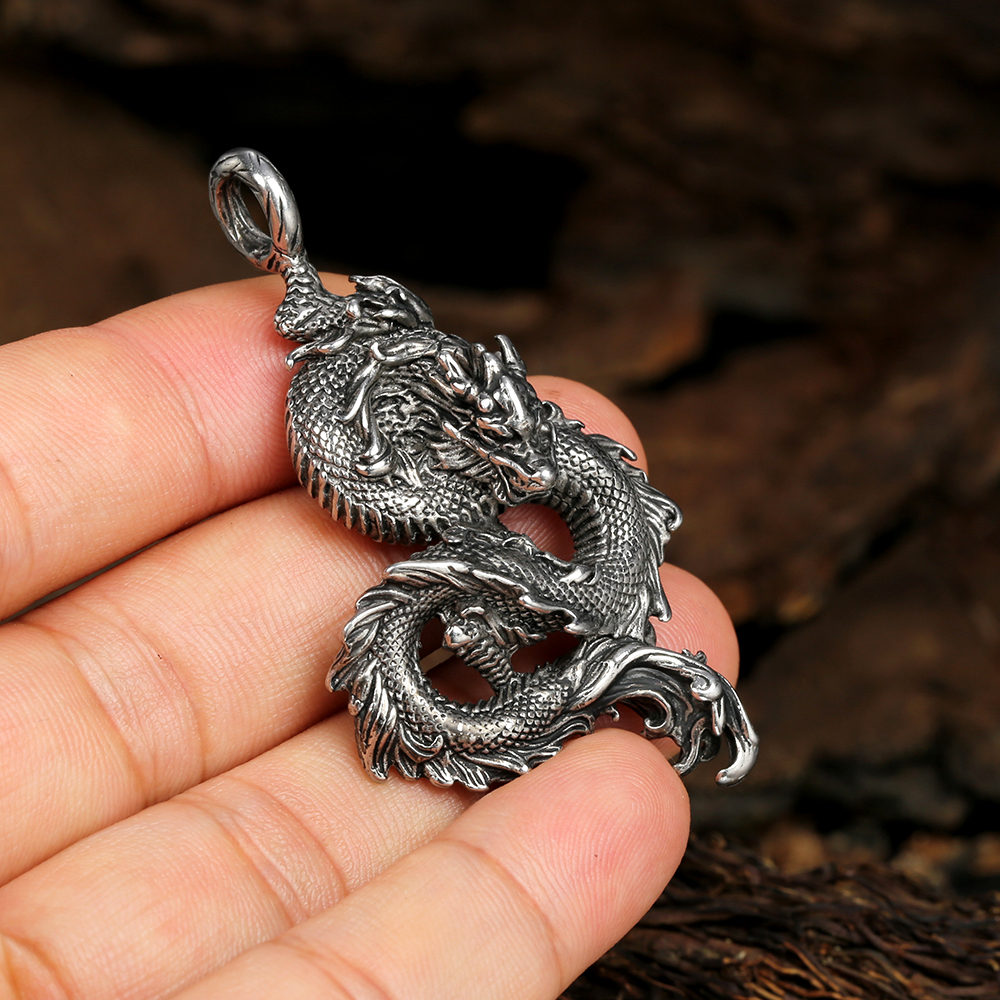 1 Piece 304 Stainless Steel None 18K Gold Plated Dragon Pendant display picture 4