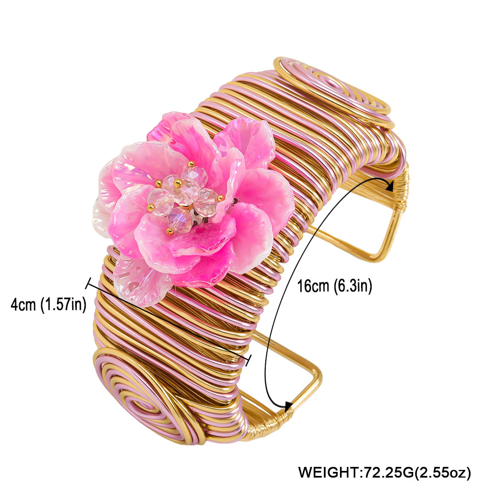 Retro Classic Style Flower Alloy Plating Women's Bangle display picture 8