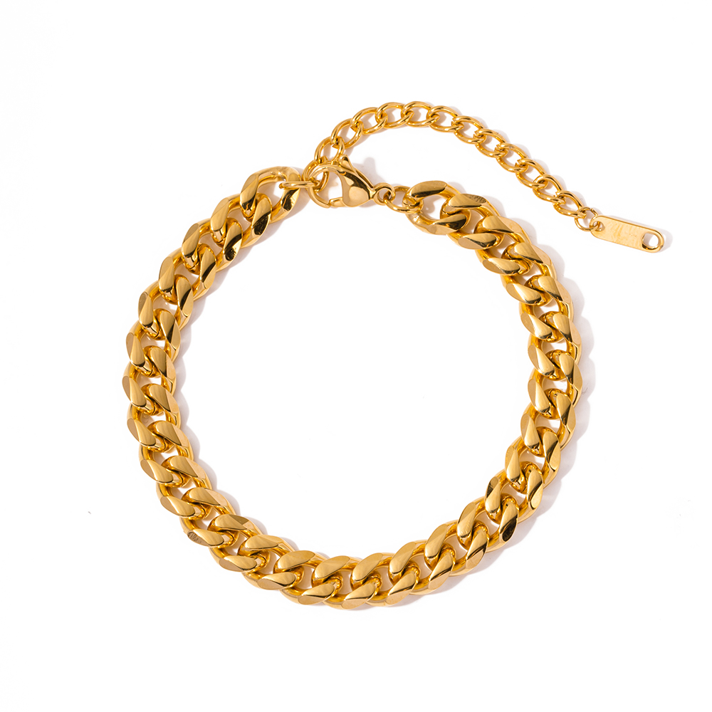 Edelstahl 304 18 Karat Vergoldet Einfacher Stil Klassischer Stil Überzug Einfarbig Armbänder Halskette display picture 4
