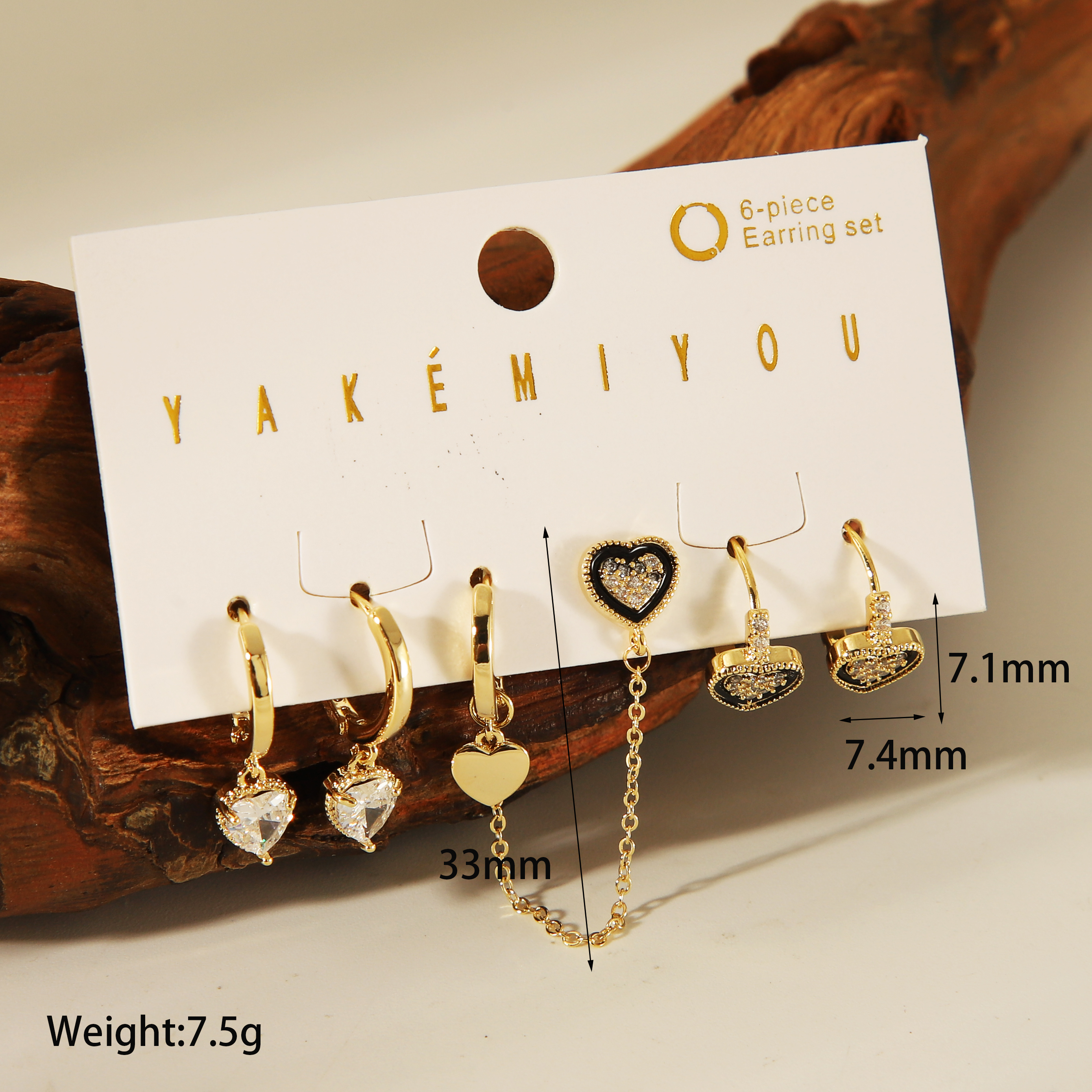 Copper 14K Gold Plated Casual Enamel Inlay Heart Shape Artificial Pearls Zircon Ear Studs display picture 3