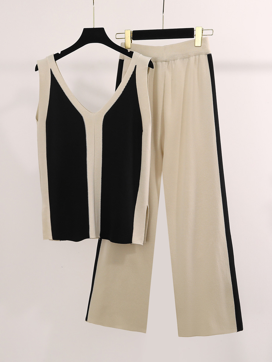 Daily Women's Vintage Style Color Block Polyester Pants Sets display picture 6