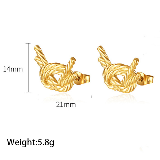 1 Pair Simple Style Knot 304 Stainless Steel 18K Gold Plated Ear Studs display picture 1