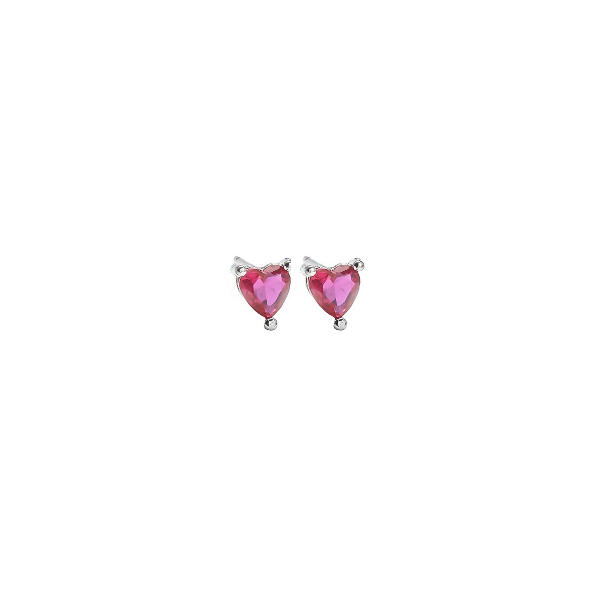 1 Pair Sweet Simple Style Heart Shape Plating Inlay Copper Zircon Ear Studs display picture 7