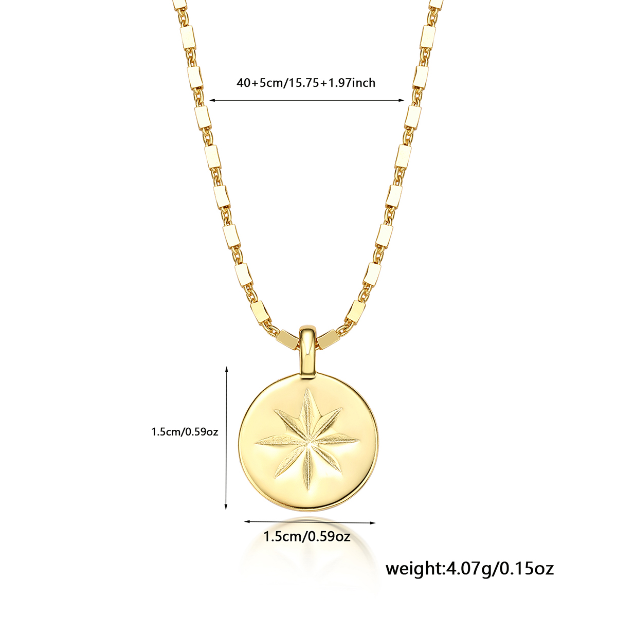 Sterling Silber Weißgold Plattiert Vergoldet Versilbert Elegant Hexagramm Runden Halskette display picture 1