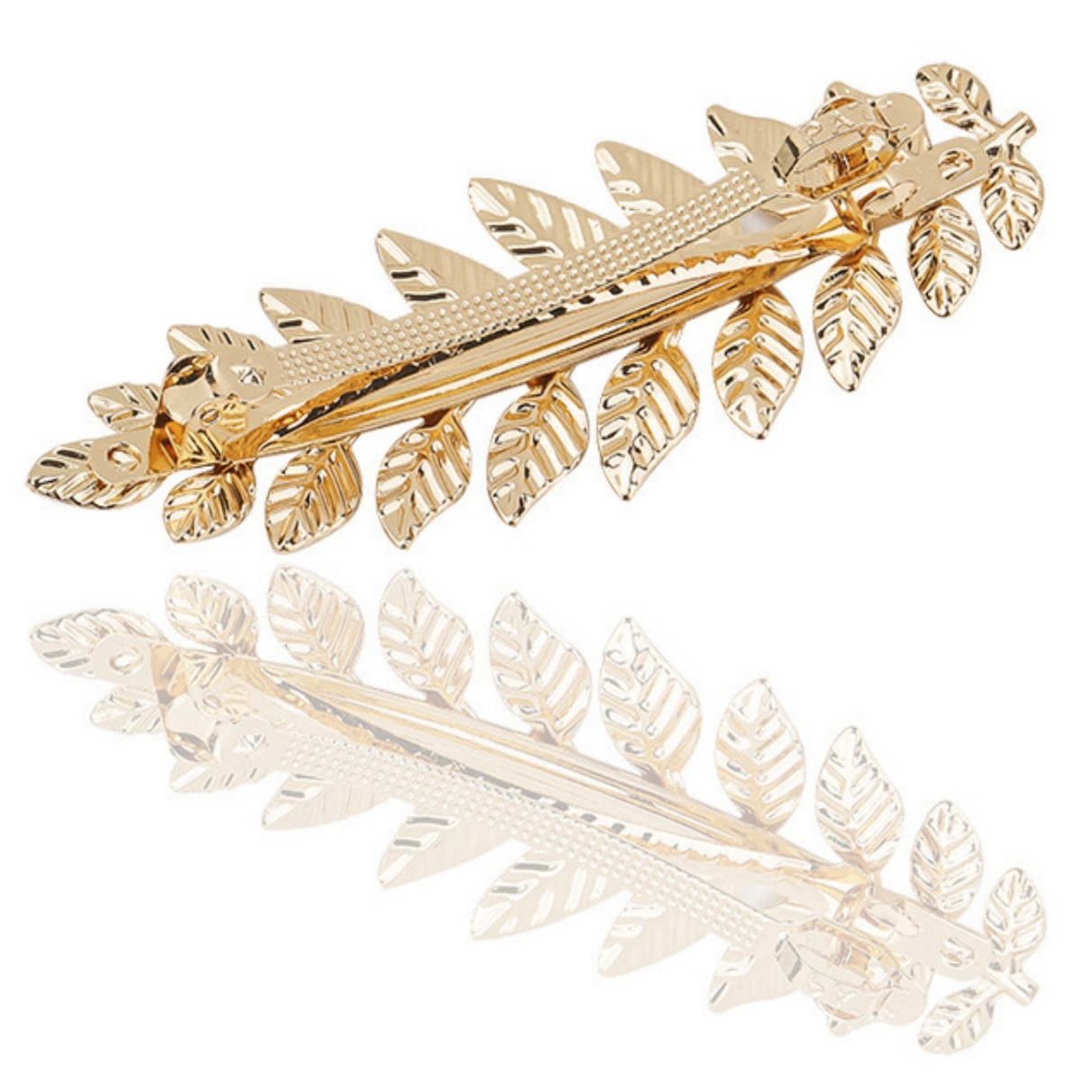 Women's Retro Leaf Metal Plating Insert Comb display picture 4