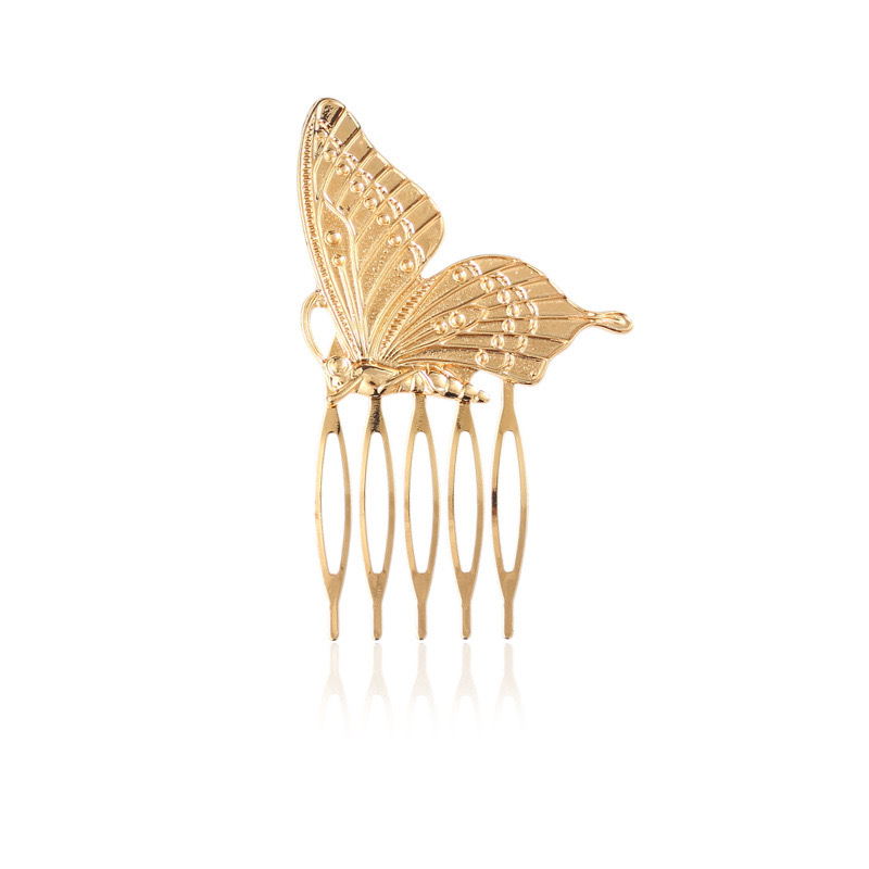 Women's Retro Leaf Metal Plating Insert Comb display picture 6