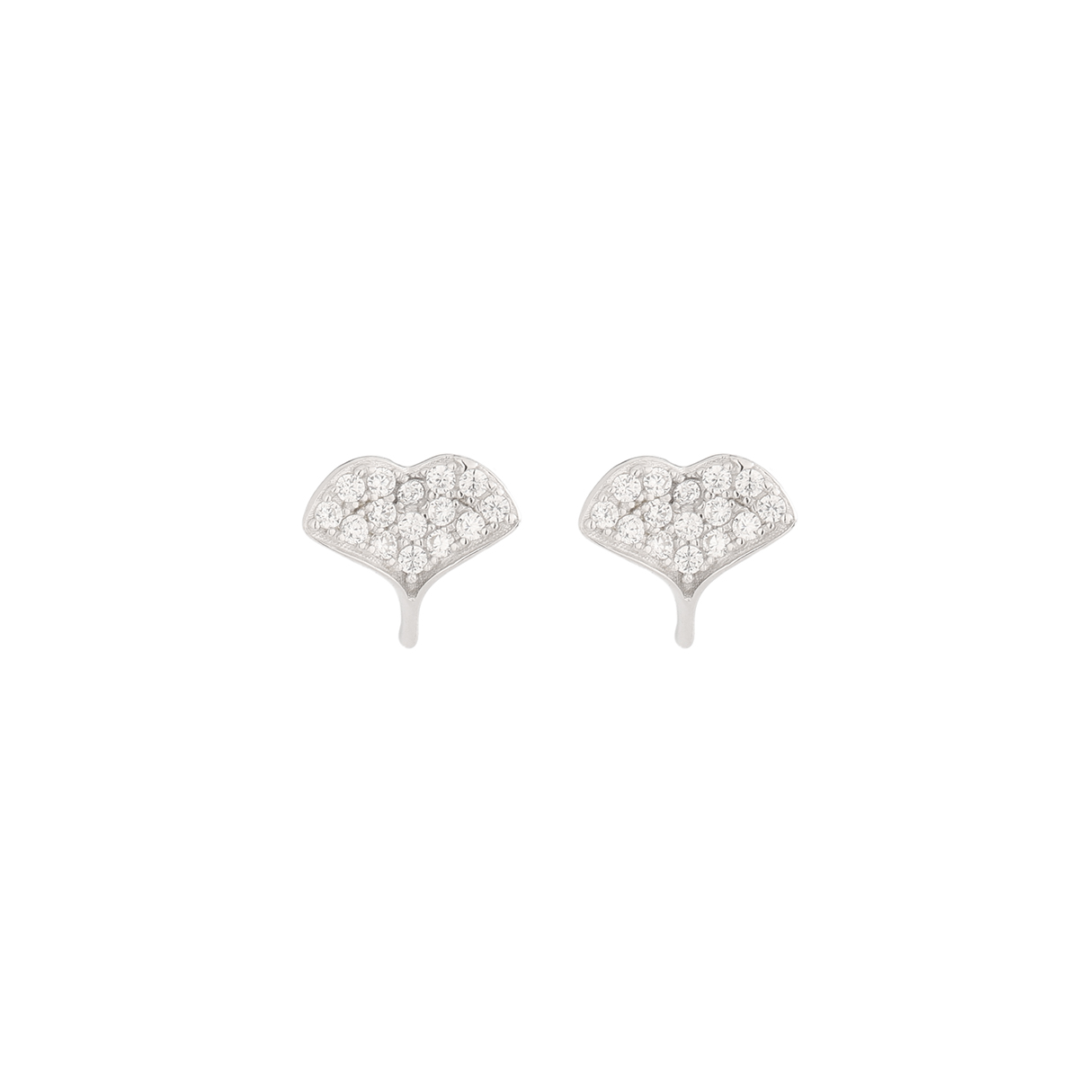 1 Paire Style Simple Style Classique Feuille De Ginkgo Placage Incruster Argent Sterling Zircon Plaqué Or 14K Boucles D'Oreilles display picture 2