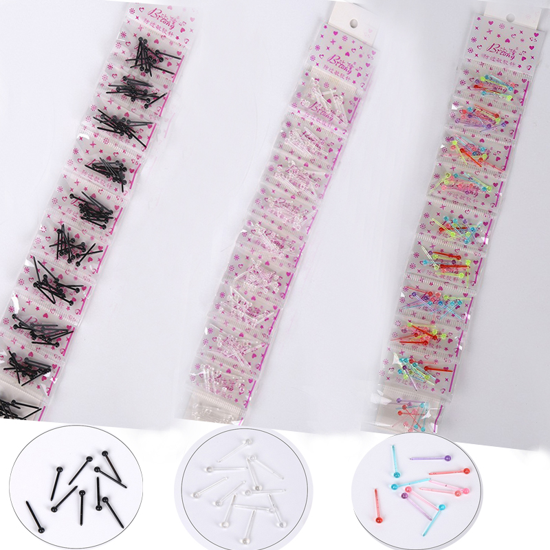 100 PCS/Package Basic Modern Style Classic Style Solid Color Plastic Ear Studs display picture 5