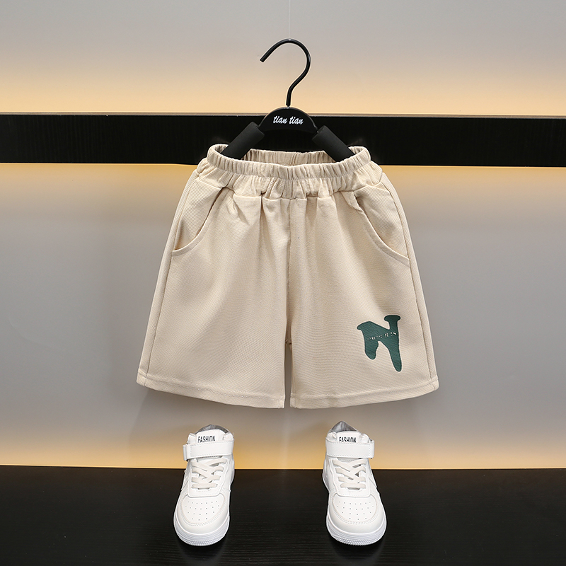 Children'S Day Casual Classic Style Sports Letter Solid Color Elastic Waist Cotton Blend Boys Clothing Sets display picture 2