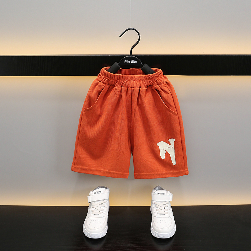 Children'S Day Casual Classic Style Sports Letter Solid Color Elastic Waist Cotton Blend Boys Clothing Sets display picture 3