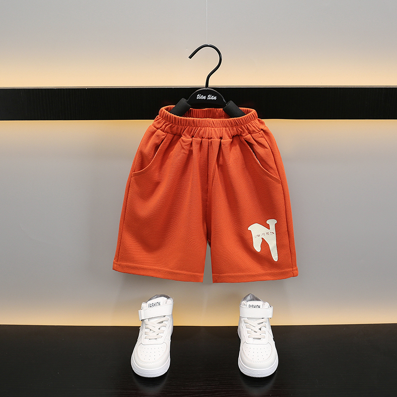 Kindertag Lässig Klassischer Stil Sport Brief Einfarbig Elastische Taille Baumwollmischung Jungen Kleidung Sets display picture 3