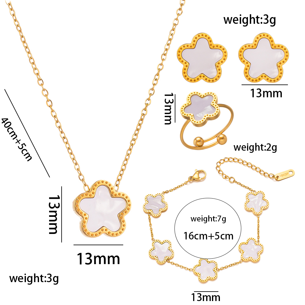 304 Stainless Steel 18K Gold Plated Luxurious Shiny Pentagram Bracelets Necklace display picture 1