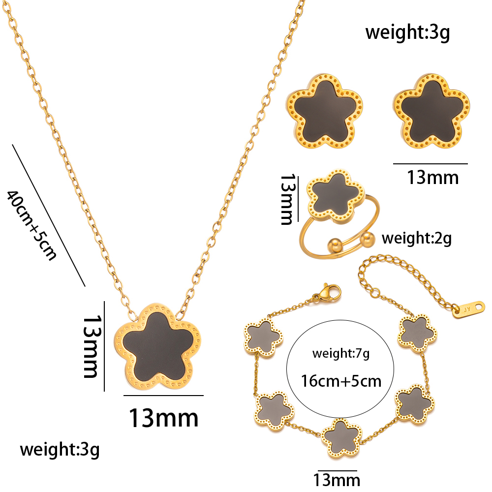 304 Stainless Steel 18K Gold Plated Luxurious Shiny Pentagram Bracelets Necklace display picture 3