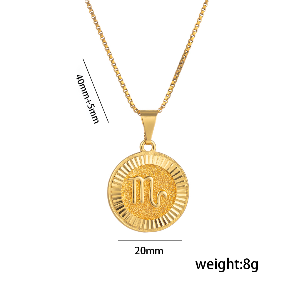 Titanium Steel 18K Gold Plated Preppy Style Shiny Plating Constellation Pendant Necklace display picture 3