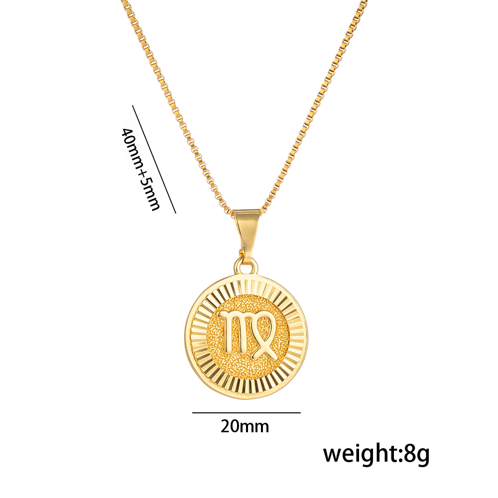 Titanium Steel 18K Gold Plated Preppy Style Shiny Plating Constellation Pendant Necklace display picture 13
