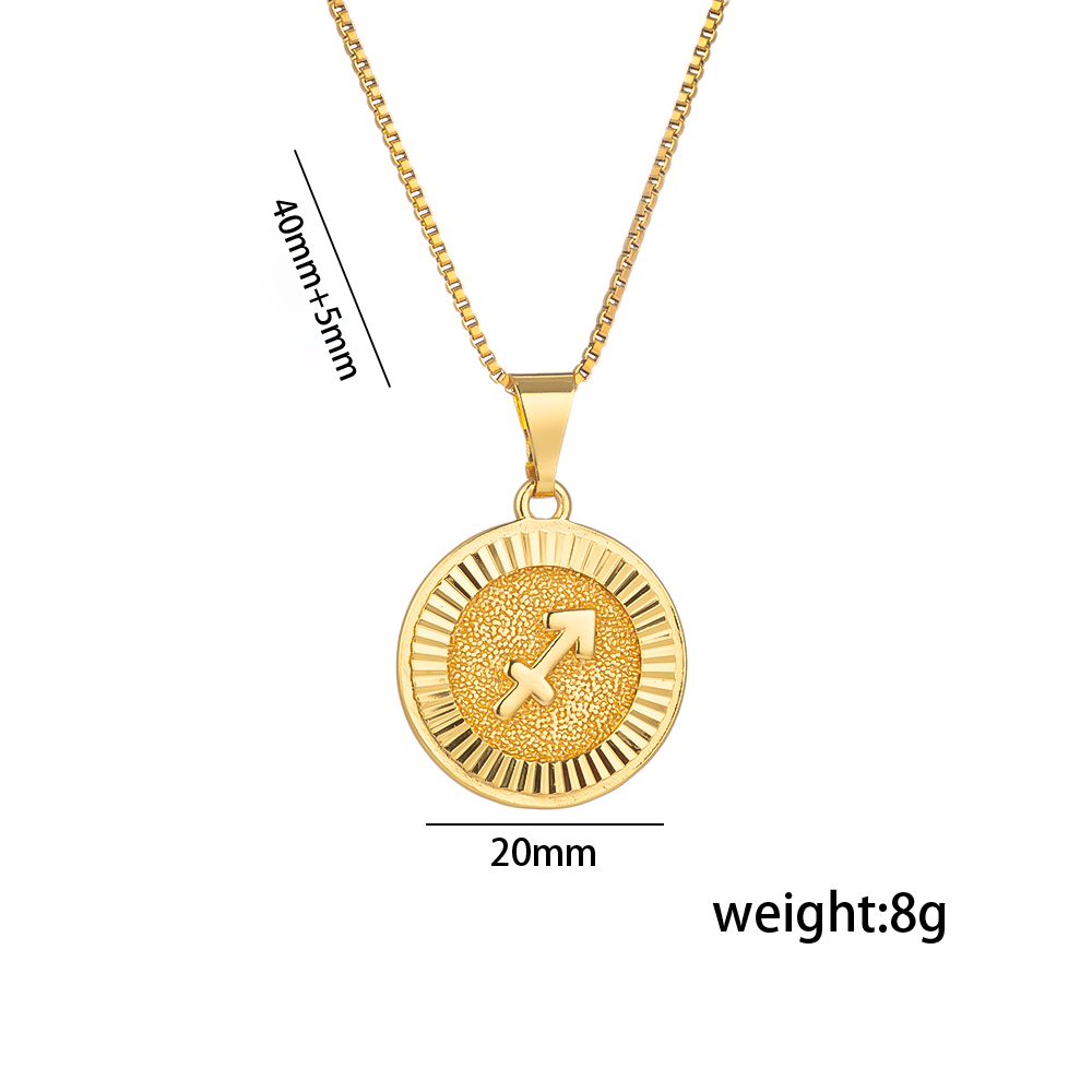 Titanium Steel 18K Gold Plated Preppy Style Shiny Plating Constellation Pendant Necklace display picture 6