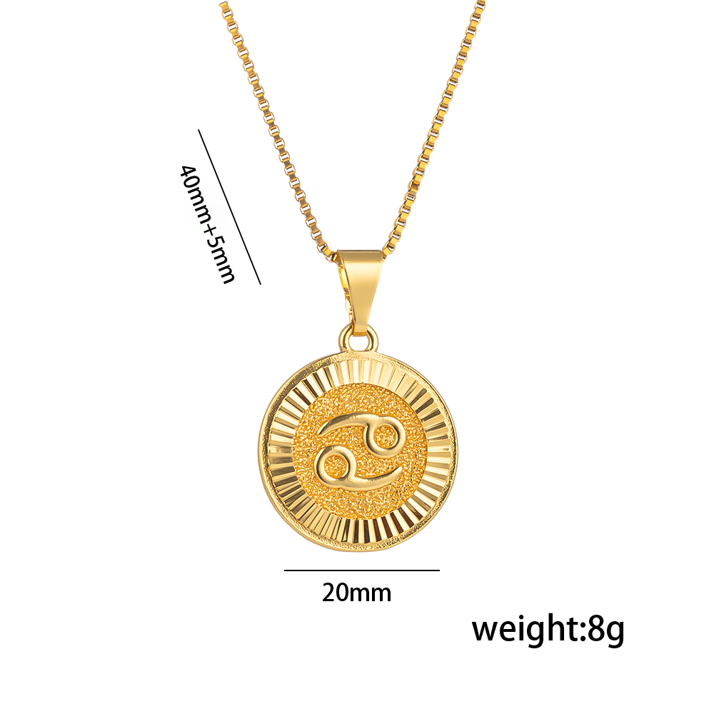 Titanium Steel 18K Gold Plated Preppy Style Shiny Plating Constellation Pendant Necklace display picture 4