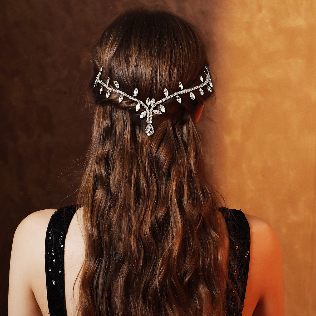 Women's Bridal Shiny Solid Color Rhinestone Copper Inlay Rhinestones Hair Band display picture 5