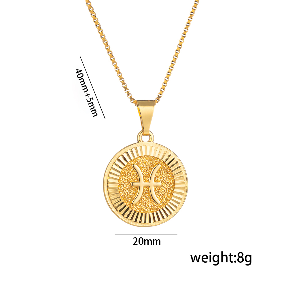 Titanium Steel 18K Gold Plated Preppy Style Shiny Plating Constellation Pendant Necklace display picture 8