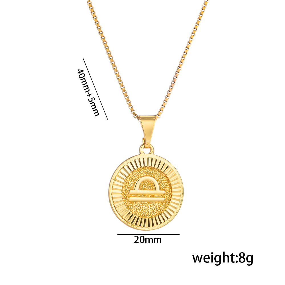 Titanium Steel 18K Gold Plated Preppy Style Shiny Plating Constellation Pendant Necklace display picture 11
