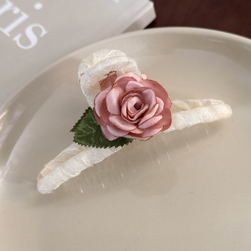 Frau Elegant Romantisch Bogenknoten Tuch Blumen Haarklammer display picture 15