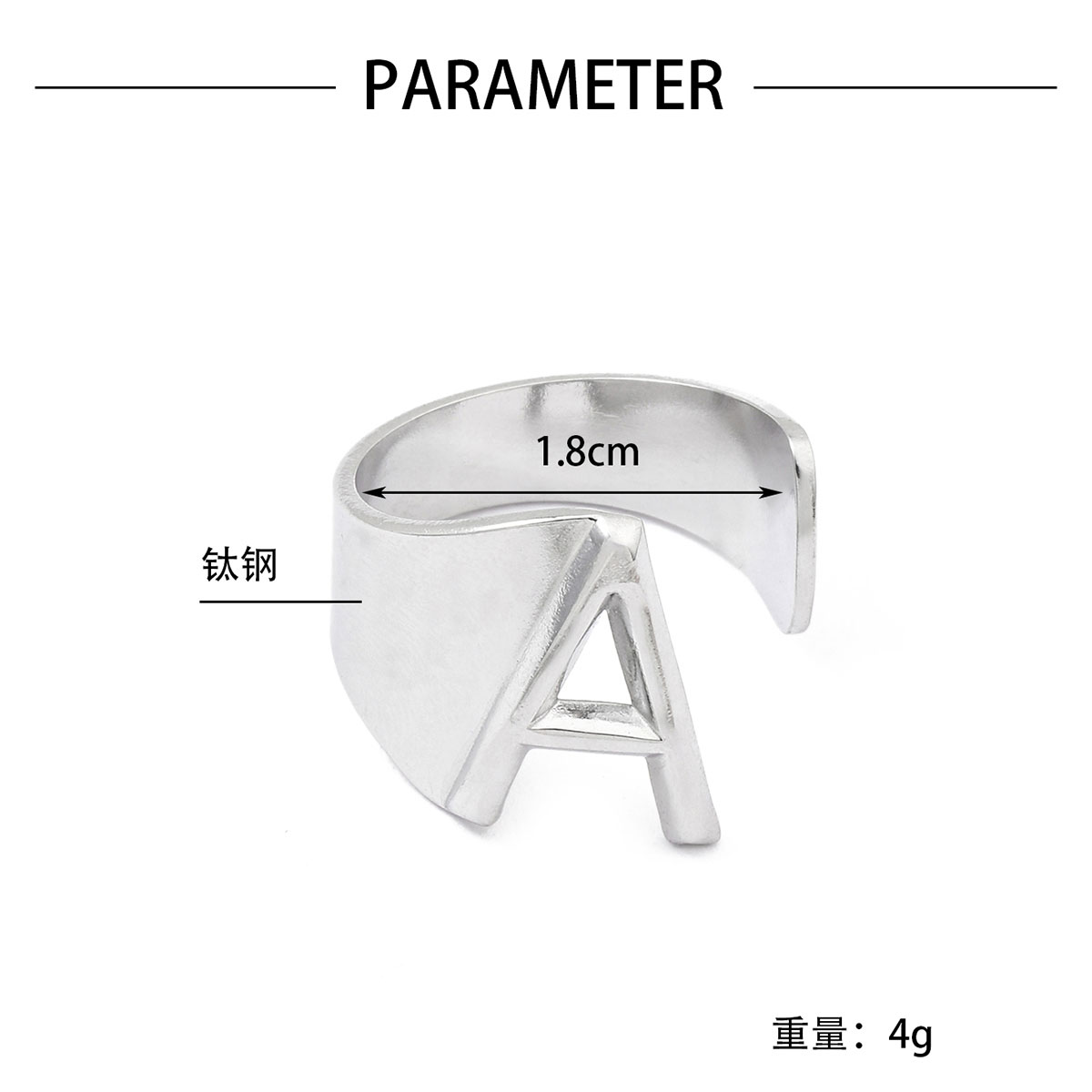 Simple Style Letter Ferroalloy (201 Stainless Steel) Open Rings In Bulk display picture 2