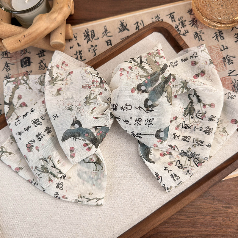 Women's Chinoiserie Elegant Color Block Cloth Printing Hair Clip display picture 4