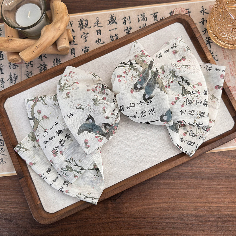 Women's Chinoiserie Elegant Color Block Cloth Printing Hair Clip display picture 5
