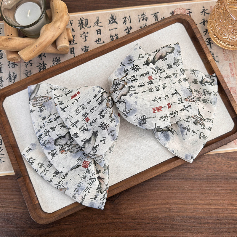 Women's Chinoiserie Elegant Color Block Cloth Printing Hair Clip display picture 12