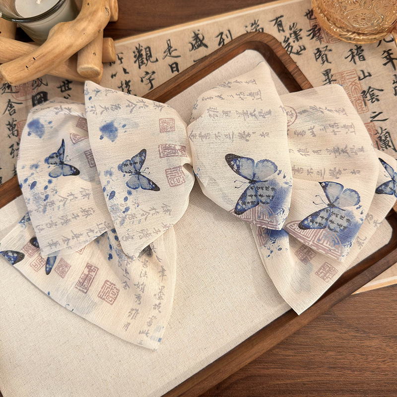 Women's Chinoiserie Elegant Color Block Cloth Printing Hair Clip display picture 9