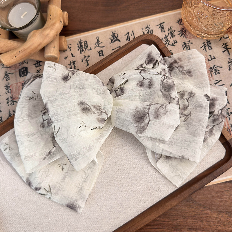 Women's Chinoiserie Elegant Color Block Cloth Printing Hair Clip display picture 1