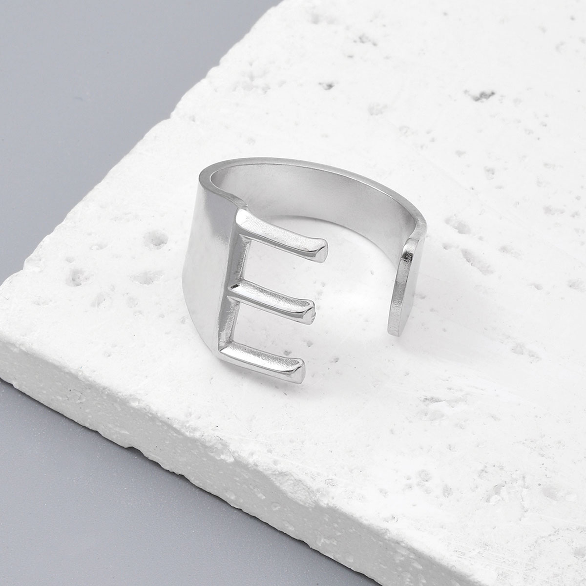 Einfacher Stil Brief Ferro Legierung (201 Edelstahl) Offener Ring In Masse display picture 7