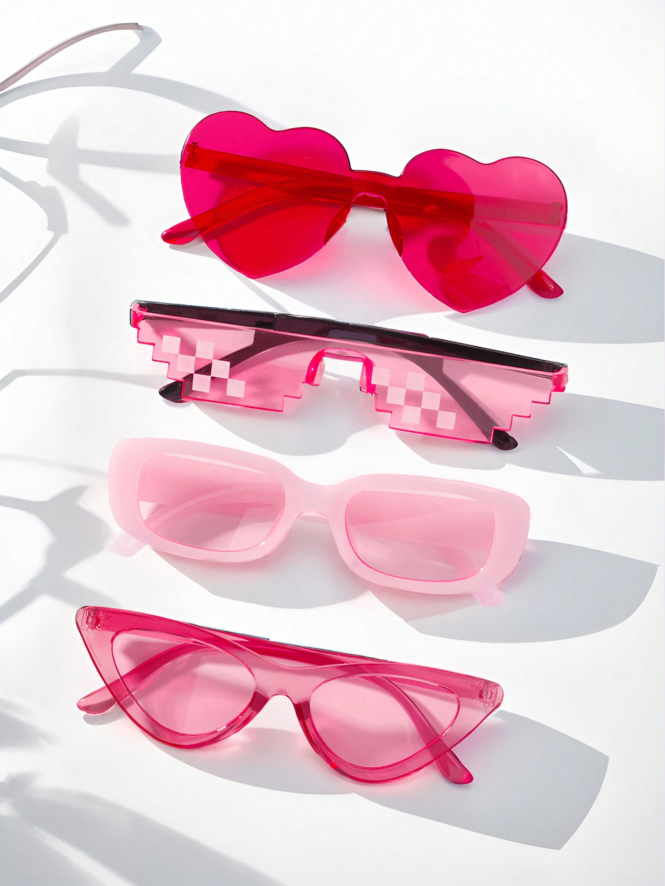 Süß Einfacher Stil Herzform Einfarbig Pc Quadrat Vollbild Kinder Sonnenbrille display picture 2
