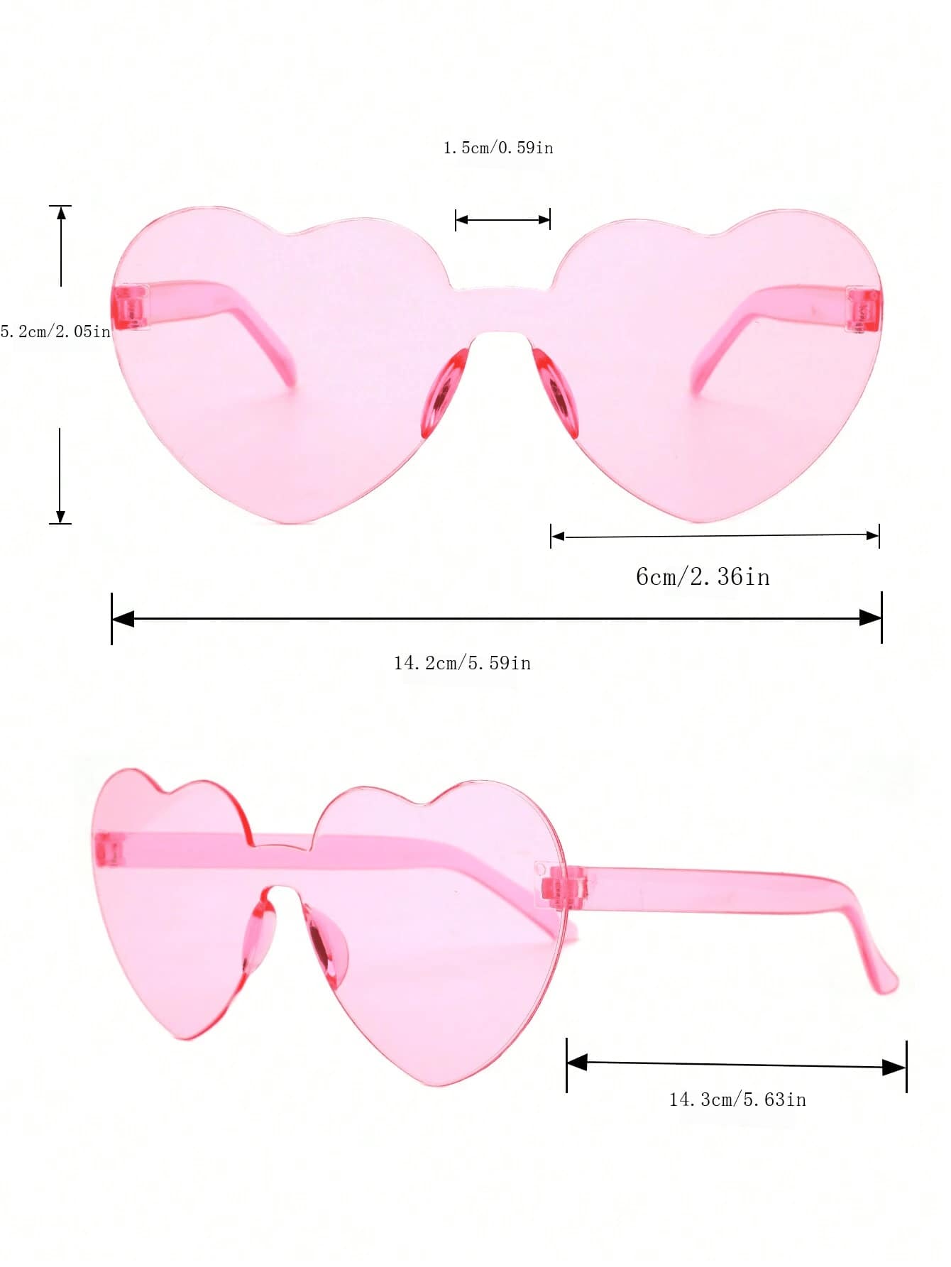 Süß Einfacher Stil Herzform Einfarbig Pc Quadrat Vollbild Kinder Sonnenbrille display picture 4
