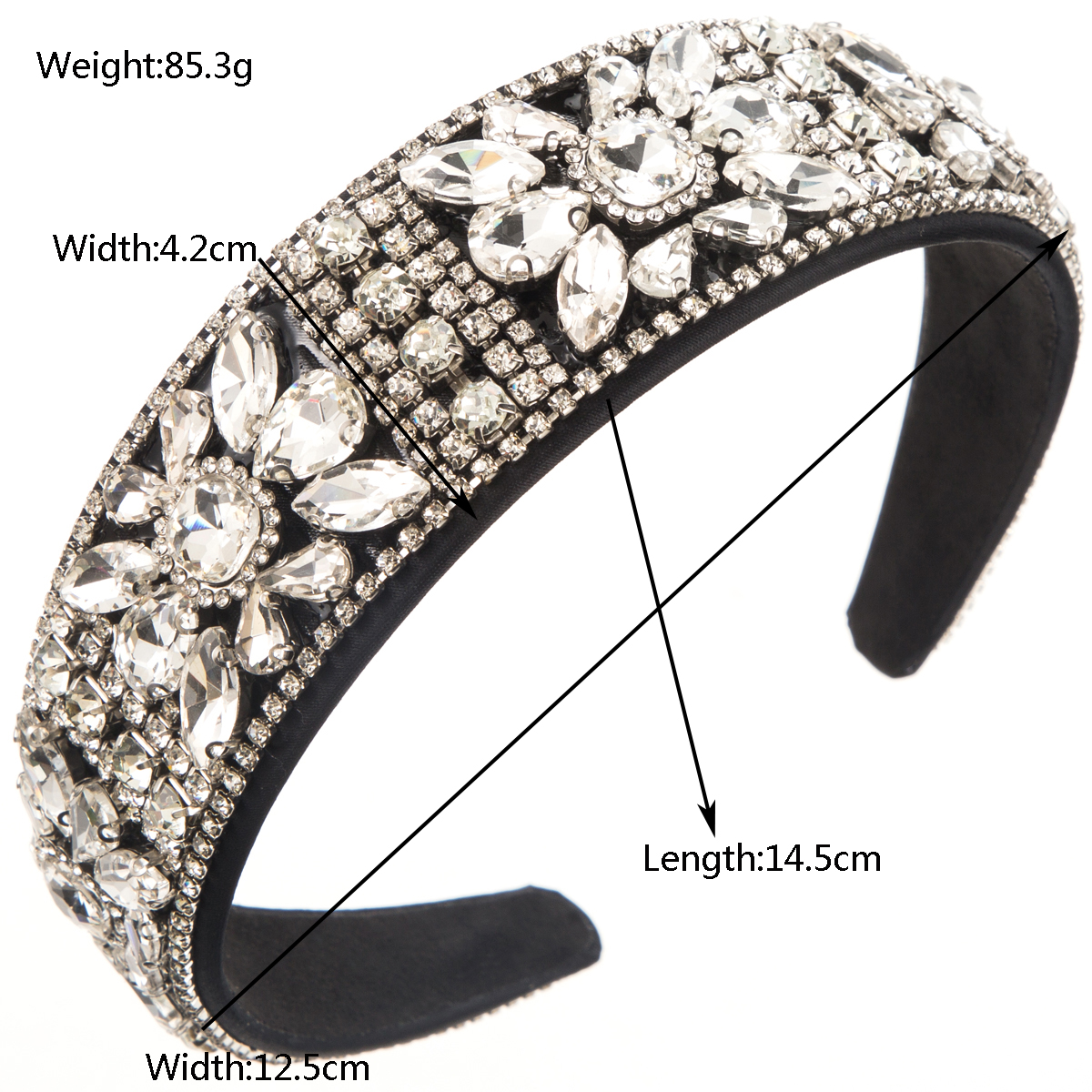 Women's Lady Modern Style Korean Style Flower Alloy Inlay Rhinestones Glass Hair Band display picture 1