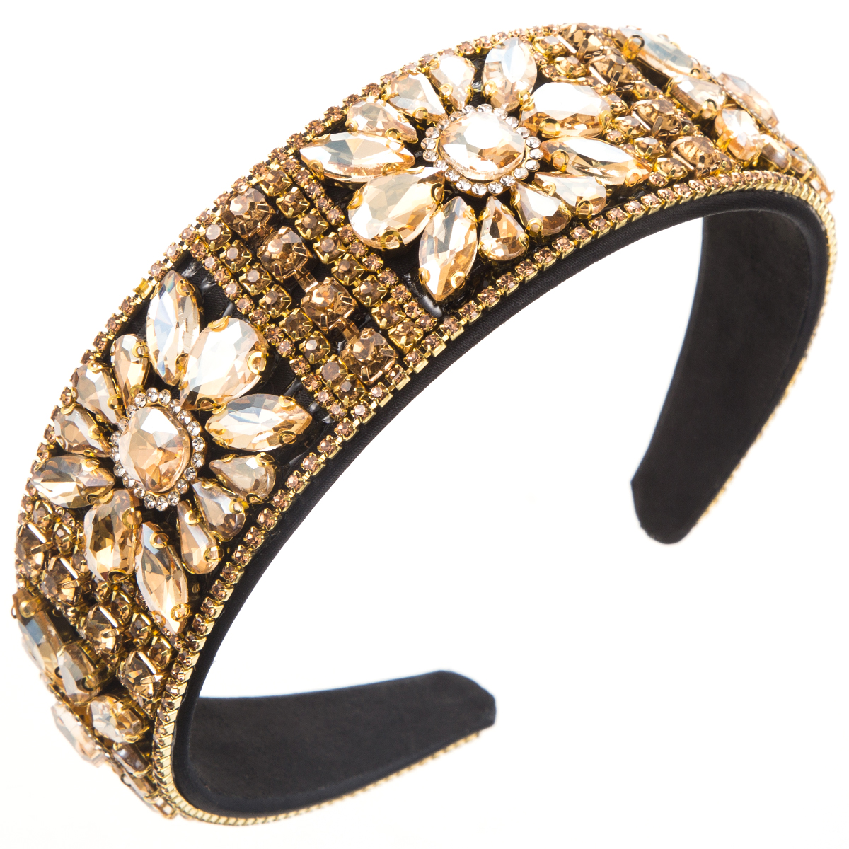 Women's Lady Modern Style Korean Style Flower Alloy Inlay Rhinestones Glass Hair Band display picture 6
