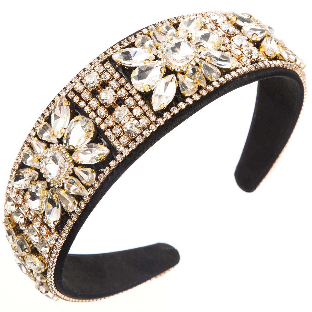 Women's Lady Modern Style Korean Style Flower Alloy Inlay Rhinestones Glass Hair Band display picture 10