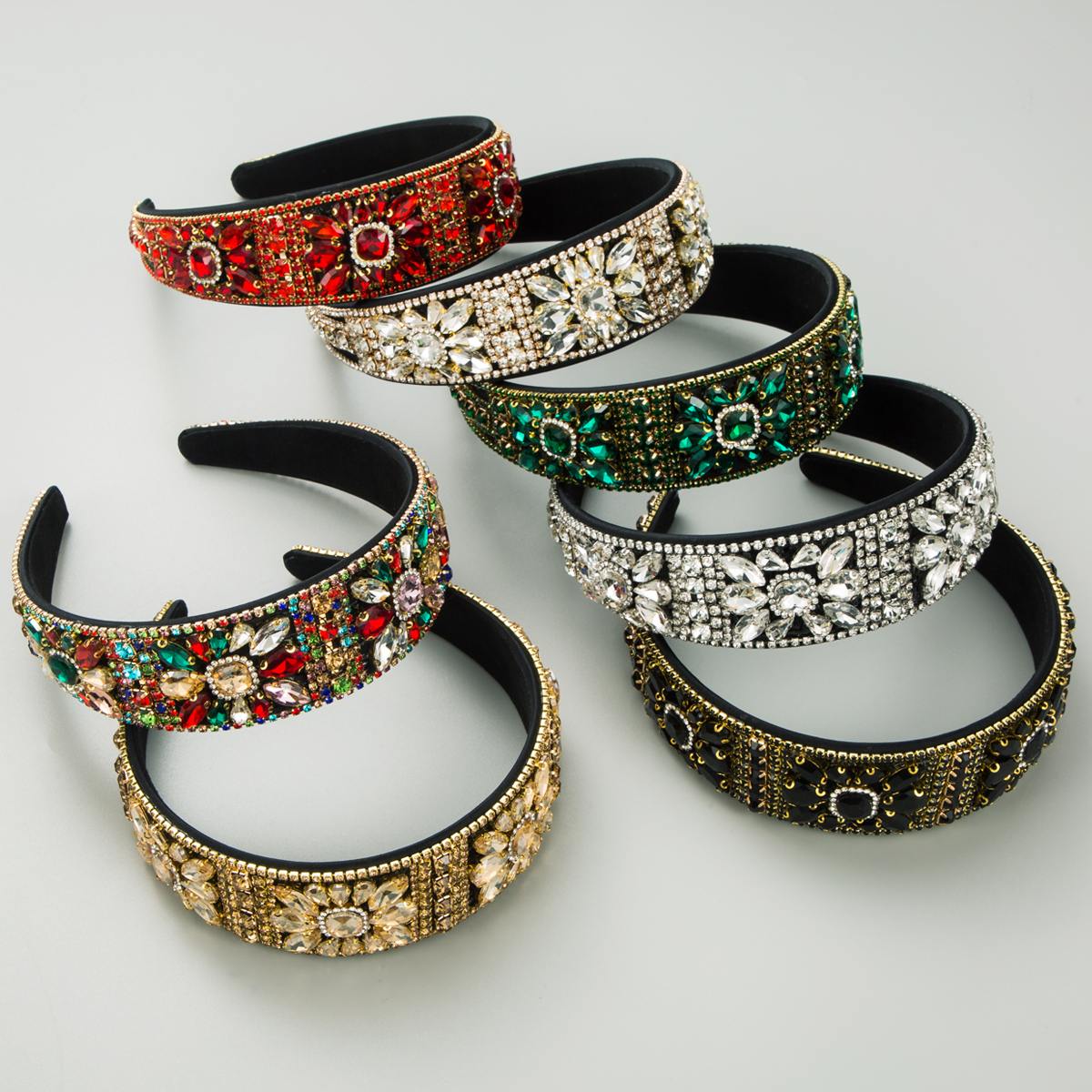 Women's Lady Modern Style Korean Style Flower Alloy Inlay Rhinestones Glass Hair Band display picture 3
